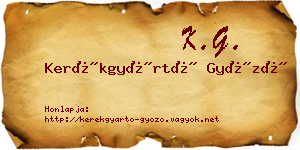 Kerékgyártó Győző névjegykártya